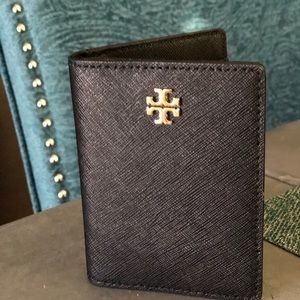Tory Burch Saffiano Leather Foldable Card ID Case